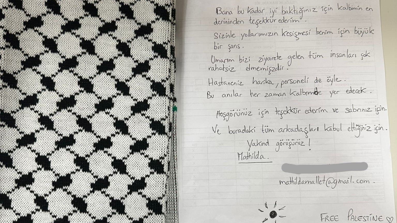 Sumud Filosu aktivistinden Türk sağlık çalışanlarına mektup
