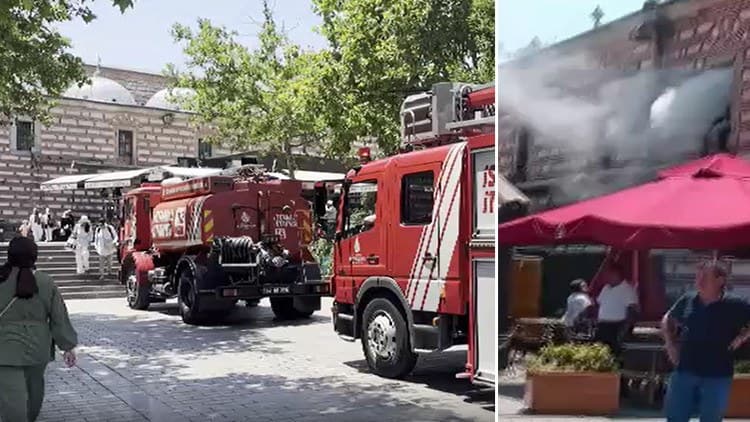 Tarihi Mısır Çarşısı'nda yangın paniği
